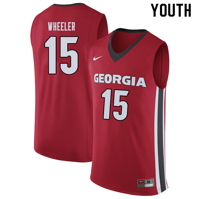 Youth #15 Sahvir Wheeler Georgina Bulldogs College Basketball Jerseys Sale-Red